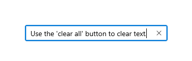 A text box with a clear all button