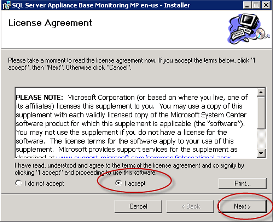 A screenshot of the License Agreement.