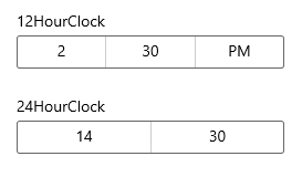 A time picker 24 hour clock.